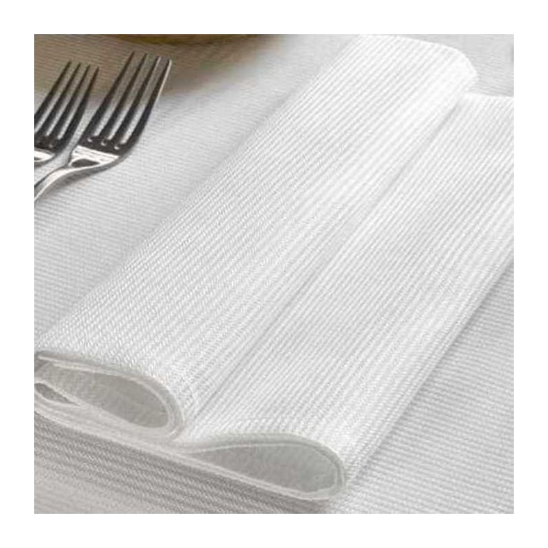 Serviette de table haut de gamme en coton blanc côtelé - GOBI