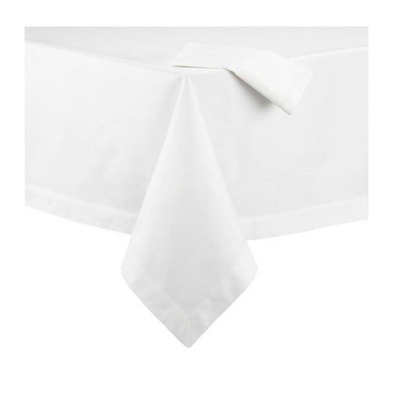 La nappe coton recyclé blanche cadre pointillé