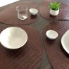 set-table-restaurant-cuir-croco-marron