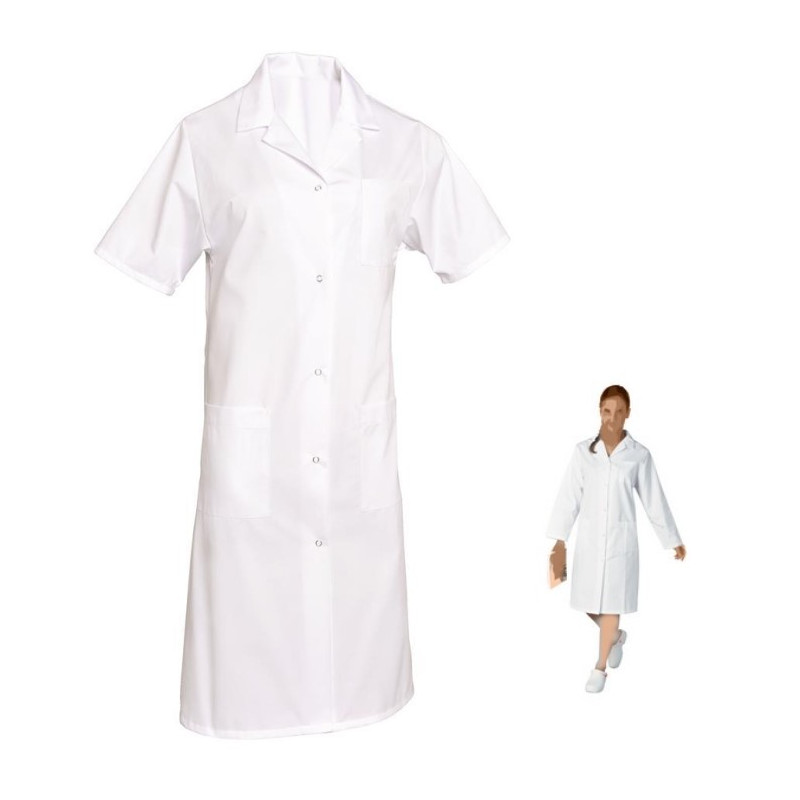 Blouse médicale en coton blanc - MADONA - Comptoir Textile Hôtelier