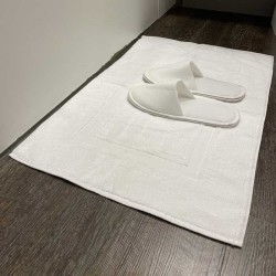 Tapis de bain professionnel 100% coton blanc - Comptoir Textile