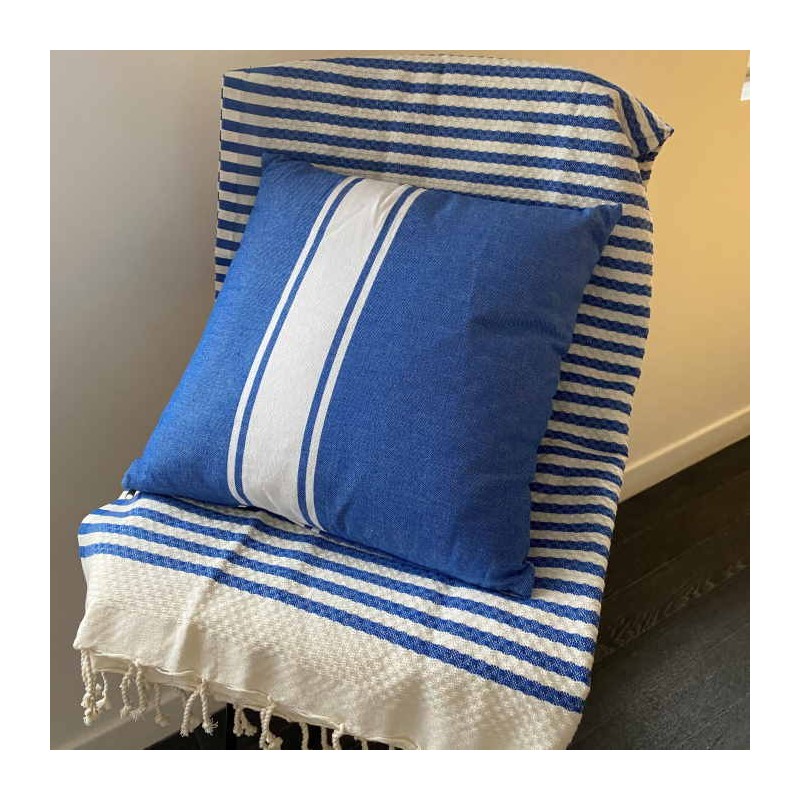 Coussin style Fouta - 40x40 cm