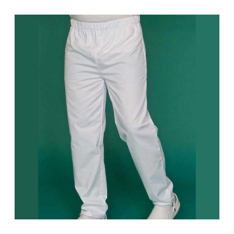 Pantalon de travail mixte en coton blanc - ANDRE