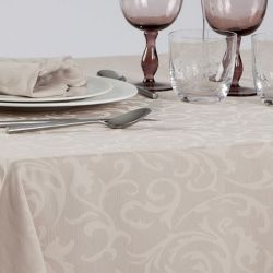 Échantillon tissu 100% polyester damassé floral - IPANEMA - 230 gr/m²