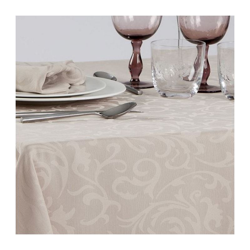 Échantillon tissu 100% polyester damassé floral - IPANEMA - 230 gr/m²